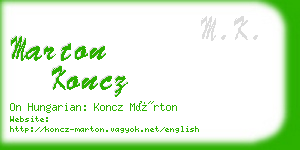 marton koncz business card